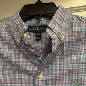 Ralph Lauren Boys Plaid Shirt in Pink and Blue